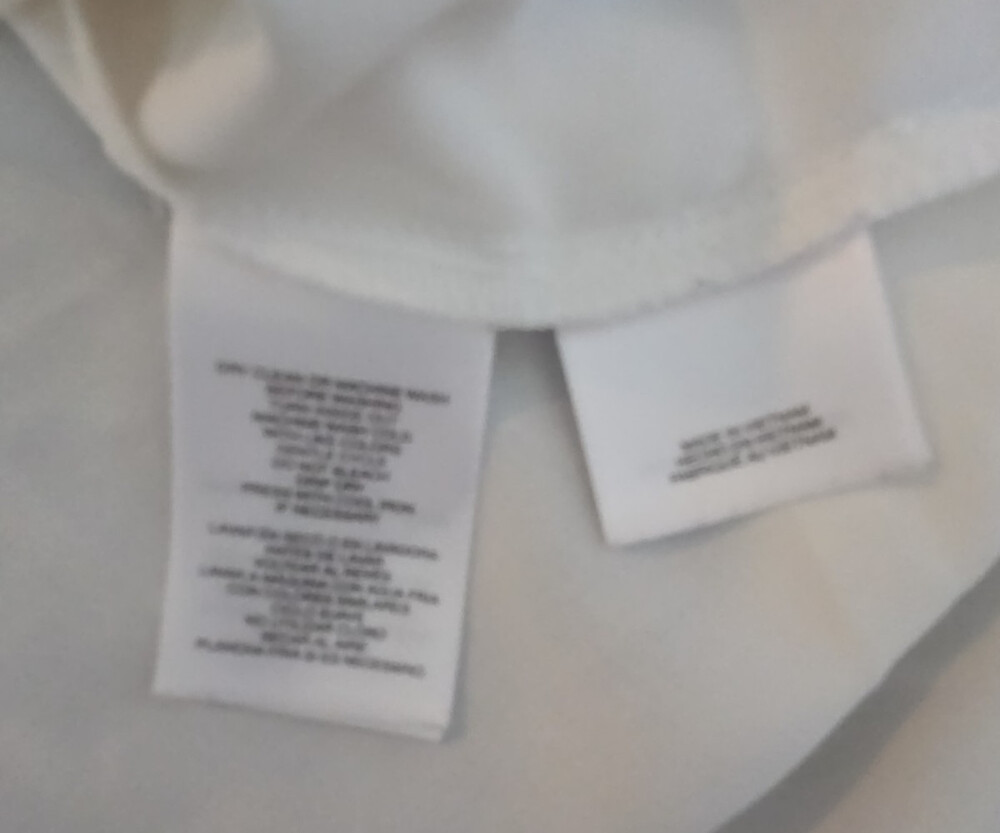 Nine West Blouse White Pocket Split Neck Career Top Gently Used Size PXL - Picture 3 of 16